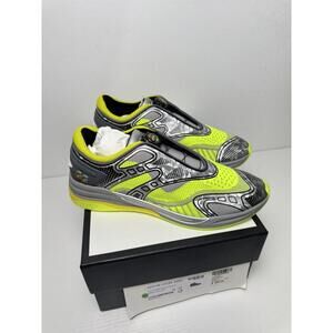 Gucci Ultrapace R Sneakers SZ 9 Neon Yellow Silver New in Box